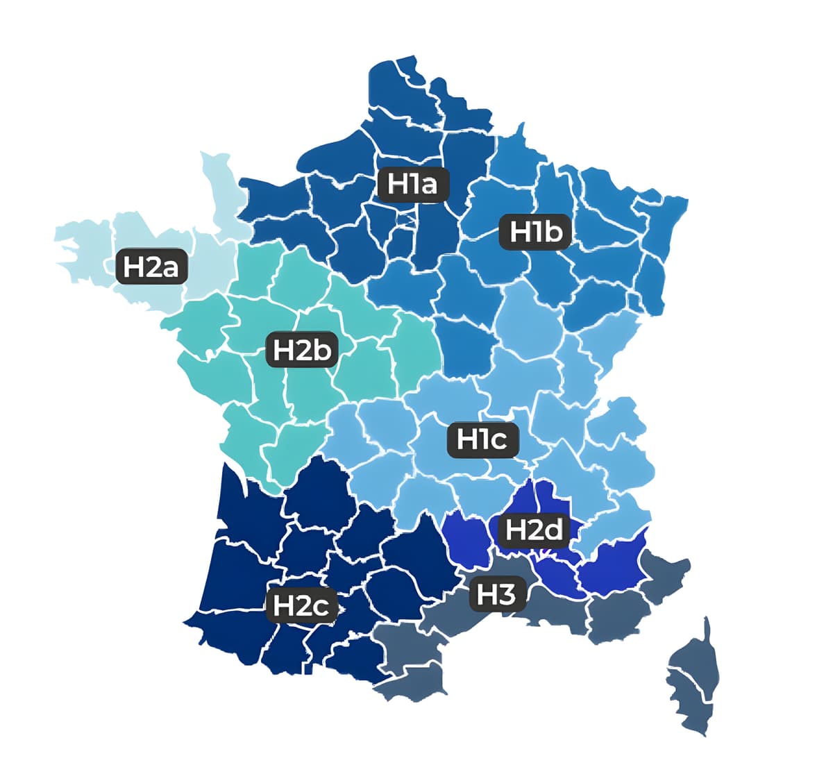 Carte des zones climatiques France 2025
